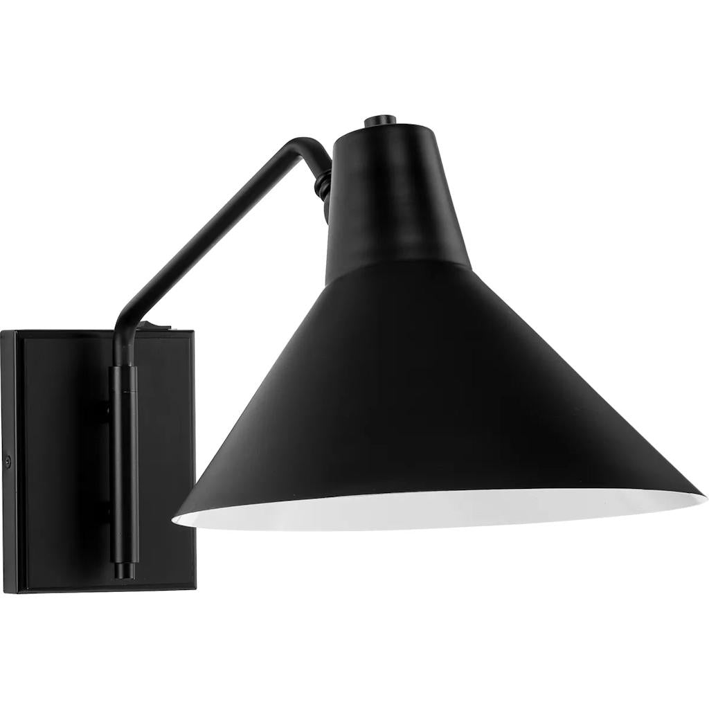 1 Light Matte Black Industrial Style Vanity Light Fixture 1