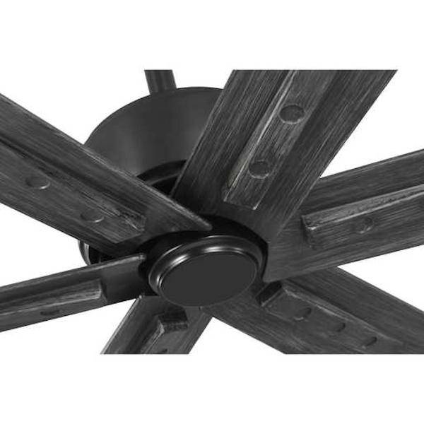 56" Matte Black 6 Distressed Ebony Blade Ceiling Fan 2