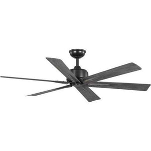 56" Matte Black 6 Distressed Ebony Blade Ceiling Fan 1