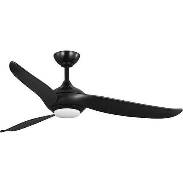 52" Black 3 Matte Black Blade LED Ceiling Fan 1