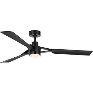 60" Matte Black 3 Matte Black Blade Remote Control LED Ceiling Fan 1