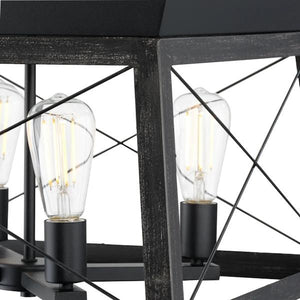 4 Light Black Cerused Black Oak Accent Chandelier Light Fixture 2