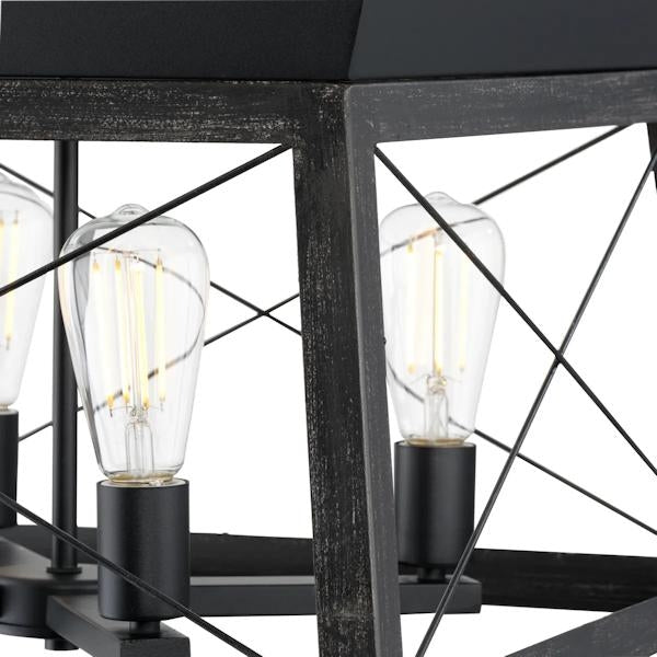 4 Light Black Cerused Black Oak Accent Chandelier Light Fixture 2
