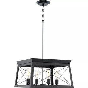 4 Light Black Cerused Black Oak Accent Chandelier Light Fixture 3