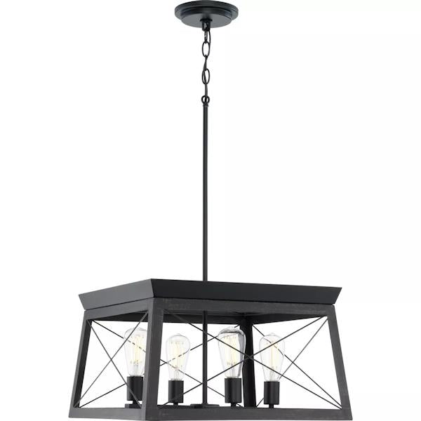 4 Light Black Cerused Black Oak Accent Chandelier Light Fixture 3