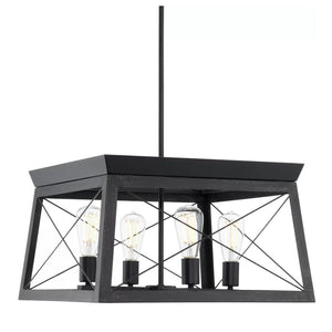 4 Light Black Cerused Black Oak Accent Chandelier Light Fixture 1