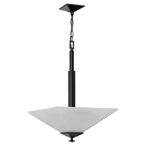 2 Light Matte Black Etched Glass Shade Pendant Light Fixture 1