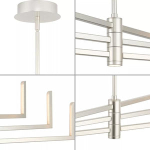 6 Light 25 watt 3000K Natural White Brushed Nickel Dimmable LED Chandelier 3