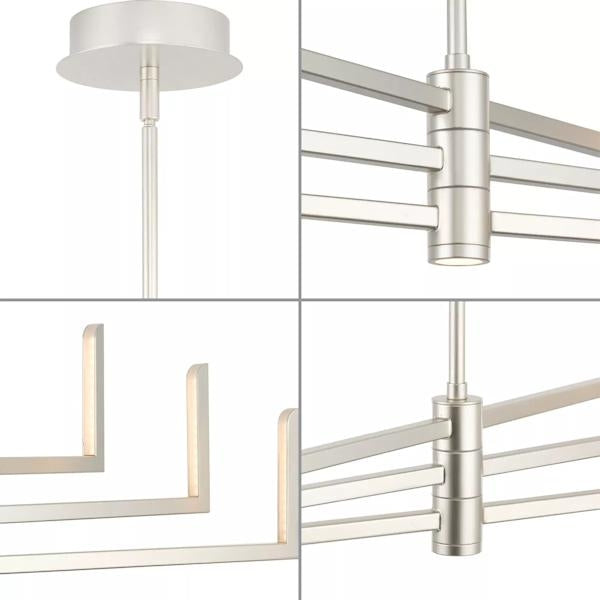 6 Light 25 watt 3000K Natural White Brushed Nickel Dimmable LED Chandelier 3