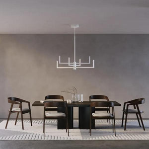 6 Light 25 watt 3000K Natural White Brushed Nickel Dimmable LED Chandelier 4