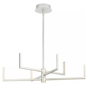 6 Light 25 watt 3000K Natural White Brushed Nickel Dimmable LED Chandelier 1