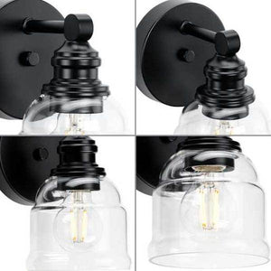 1 Light 120 volt Matte Black Vanity Clear Glass Light Fixture 2