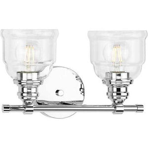 2 Light 120 volt Polished Chrome Vanity Clear Glass Light Fixture 3