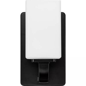 1 Light 120 volt Matte Black Vanity Opal Glass Light Fixture 3