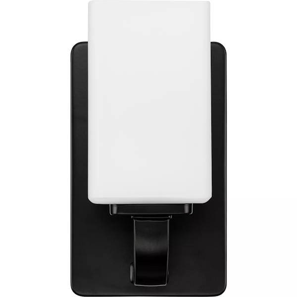 1 Light 120 volt Matte Black Vanity Opal Glass Light Fixture 3