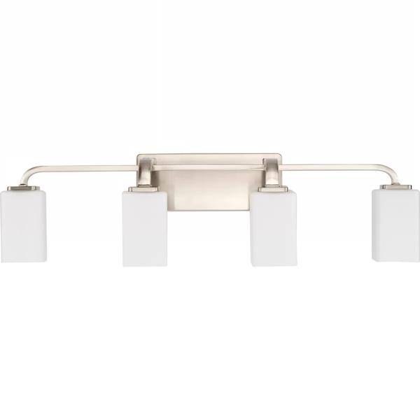 4 Light 120 volt Brushed Nickel Vanity Opal Glass Light Fixture 3