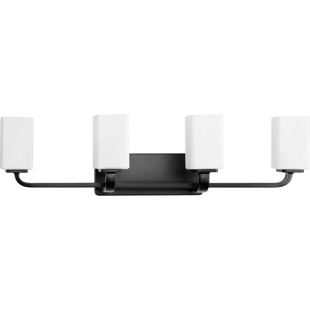 4 Light 120 volt Matte Black Vanity Opal Glass Light Fixture 1