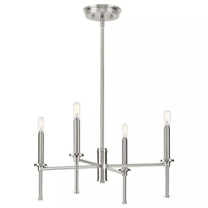 5 Light Brushed Nickel Traditional Style Chandelier Light Fixture 1