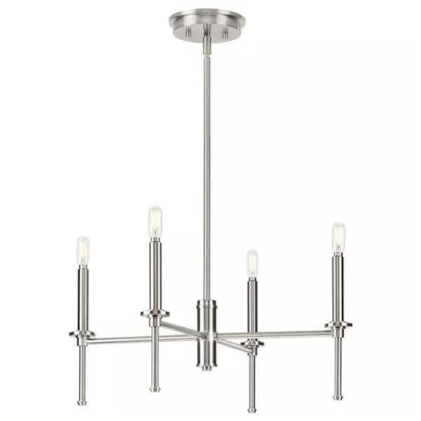 5 Light Brushed Nickel Traditional Style Chandelier Light Fixture 1