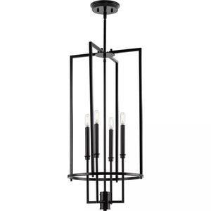 4 Light Matte Black Transitional Style Elara Collection Pendant Light Fixture 1
