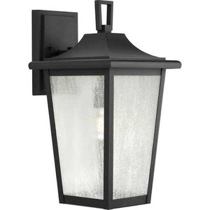 1 Light Black with Clear Seeded Glass Large Wall Light Fixture 1