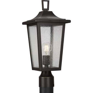 1 Light Antique Bronze with Clear Seeded Glass Wall Light Fixture 1