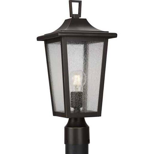 1 Light Antique Bronze with Clear Seeded Glass Wall Light Fixture 1