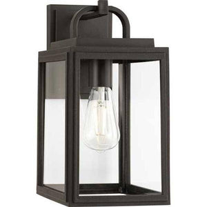 1 Light Antique Bronze with Clear Glass Outdoor Grandbury Medium Wall Light Fixture 1