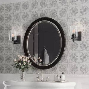 1 Light 120 volt Matte Black Vanity Clear Glass Light Fixture 3