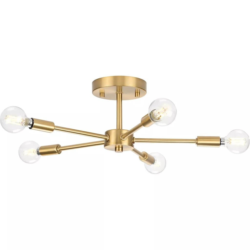 5 Light Brushed Bronze Modern Ceiling Light Fixture 1