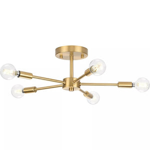 5 Light Brushed Bronze Modern Ceiling Light Fixture 1
