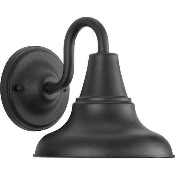 1 Light Black Outdoor District Medium Wall Light Fixture 1