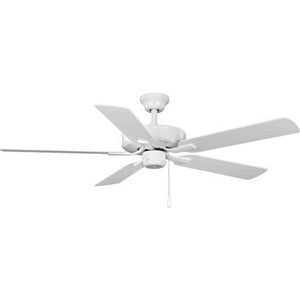 52" White 5 White/Antique Wood Reversible Blade Ceiling Fan 2