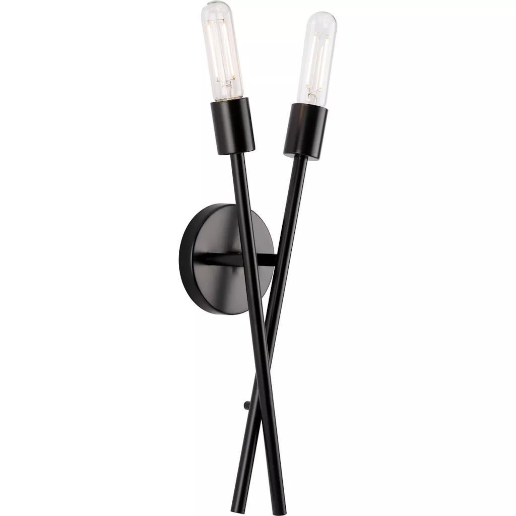 2 Light Matte Black Astra Collection Light Fixture 1