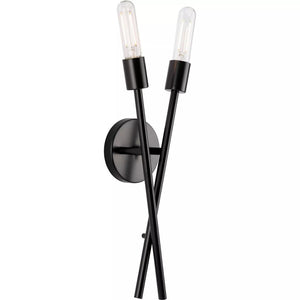 2 Light Matte Black Astra Collection Light Fixture 1