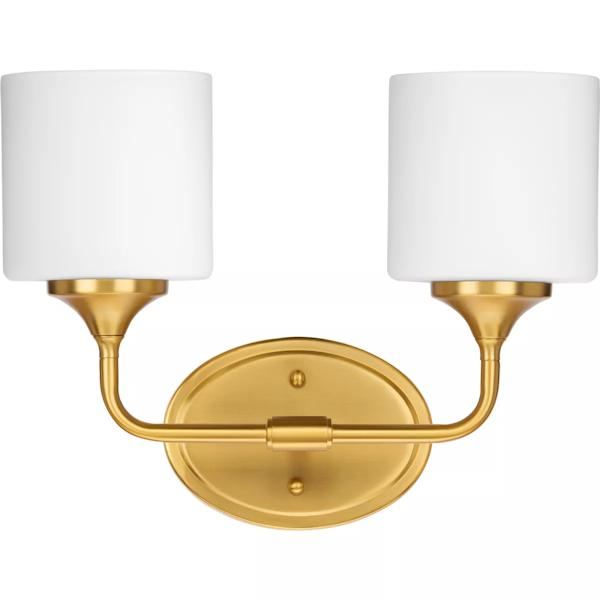 2 Light 120 volt Brushed Gold Vanity Light Fixture 2