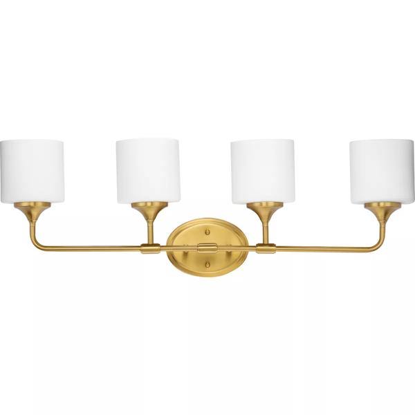 4 Light 120 volt Brushed Gold Vanity Light Fixture 2