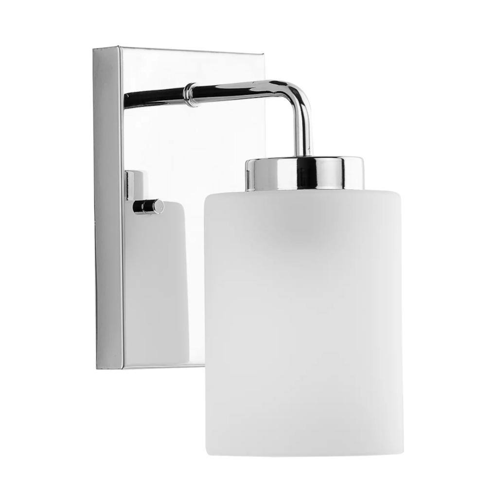 1 Light 120 volt Polished Chrome Vanity Frosted Glass Light Fixture 1