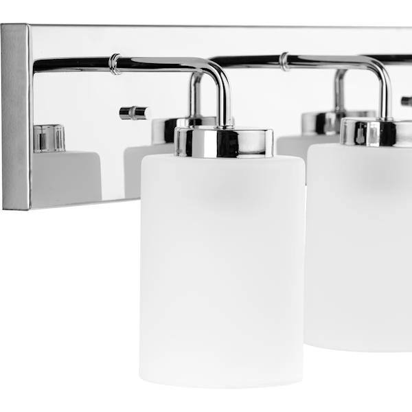 3 Light 120 volt Polished Chrome Vanity Frosted Glass Light Fixture 2