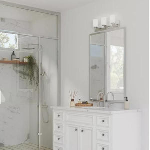 3 Light 120 volt Polished Chrome Vanity Frosted Glass Light Fixture 3