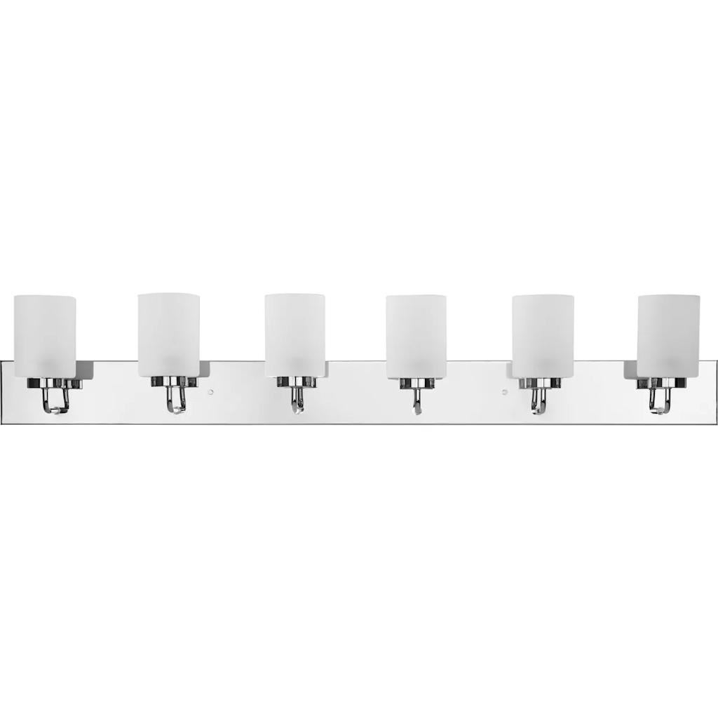 6 Light 120 volt Polished Chrome Vanity Frosted Glass Light Fixture 1