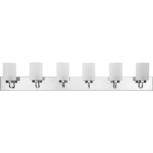 6 Light 120 volt Polished Chrome Vanity Frosted Glass Light Fixture 1