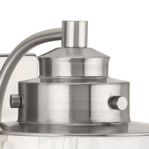 2 Light 120 volt Brushed Nickel Vanity Clear Glass Light Fixture 4