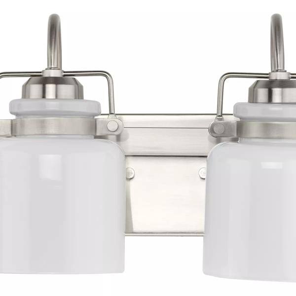 4 Light 120 volt Brushed Nickel Vanity Opal Glass Bell Light Fixture 2