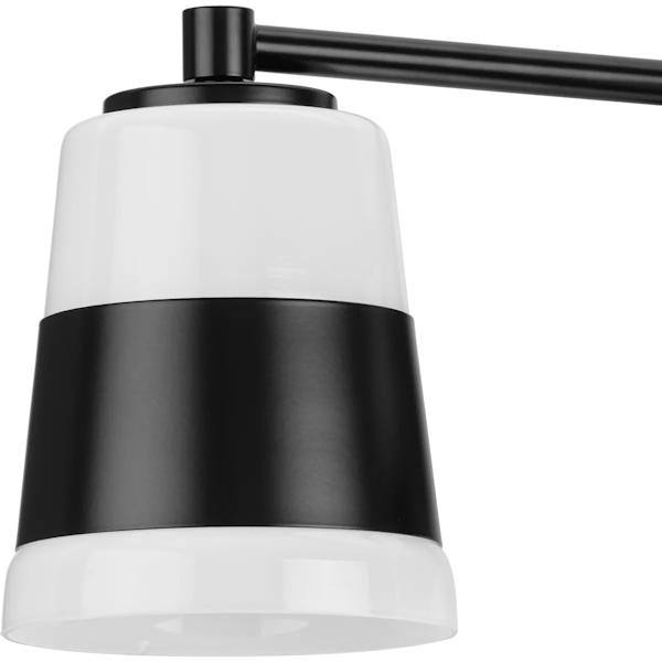 3 Light 120 volt Matte Black Vanity Opal Glass Light Fixture 2