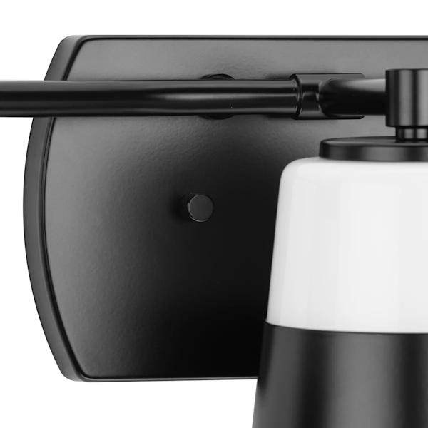 3 Light 120 volt Matte Black Vanity Opal Glass Light Fixture 3