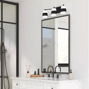 3 Light 120 volt Matte Black Vanity Opal Glass Light Fixture 4