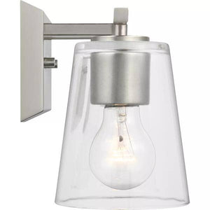 3 Light 120 volt Brushed Nickel Vanity Clear Glass Light Fixture 2