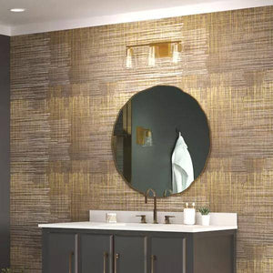 3 Light 120 volt Brushed Gold Vanity Clear Glass Light Fixture 4