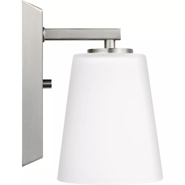 1 Light 120 volt Brushed Nickel Vanity Etched Glass Light Fixture 2